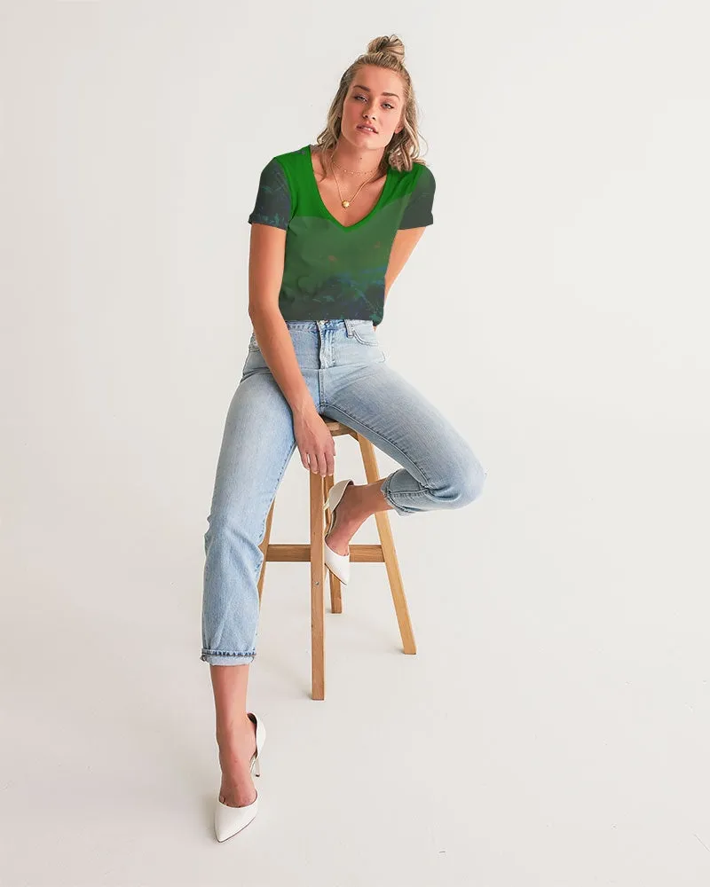 Green Danube Women's V-Neck Tee