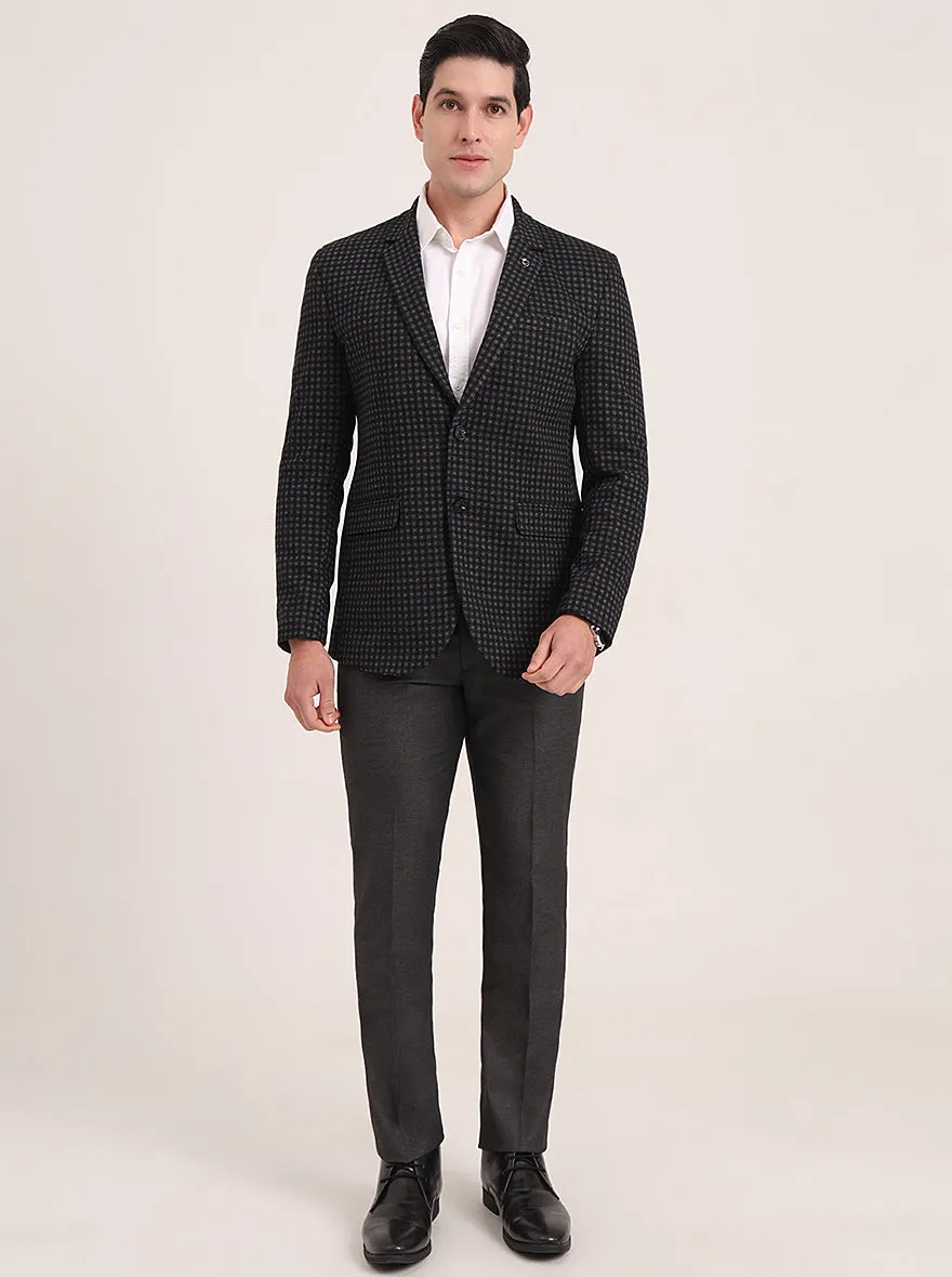 Grey Solid Regular Fit Blazer | JB Studio