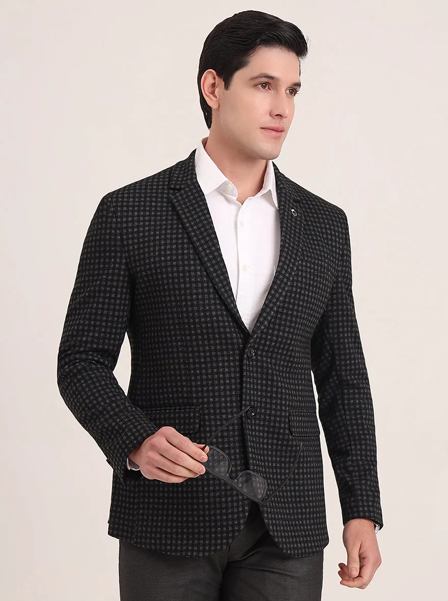 Grey Solid Regular Fit Blazer | JB Studio