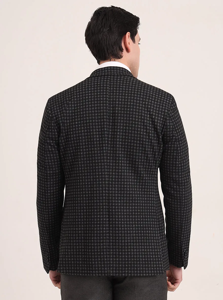 Grey Solid Regular Fit Blazer | JB Studio
