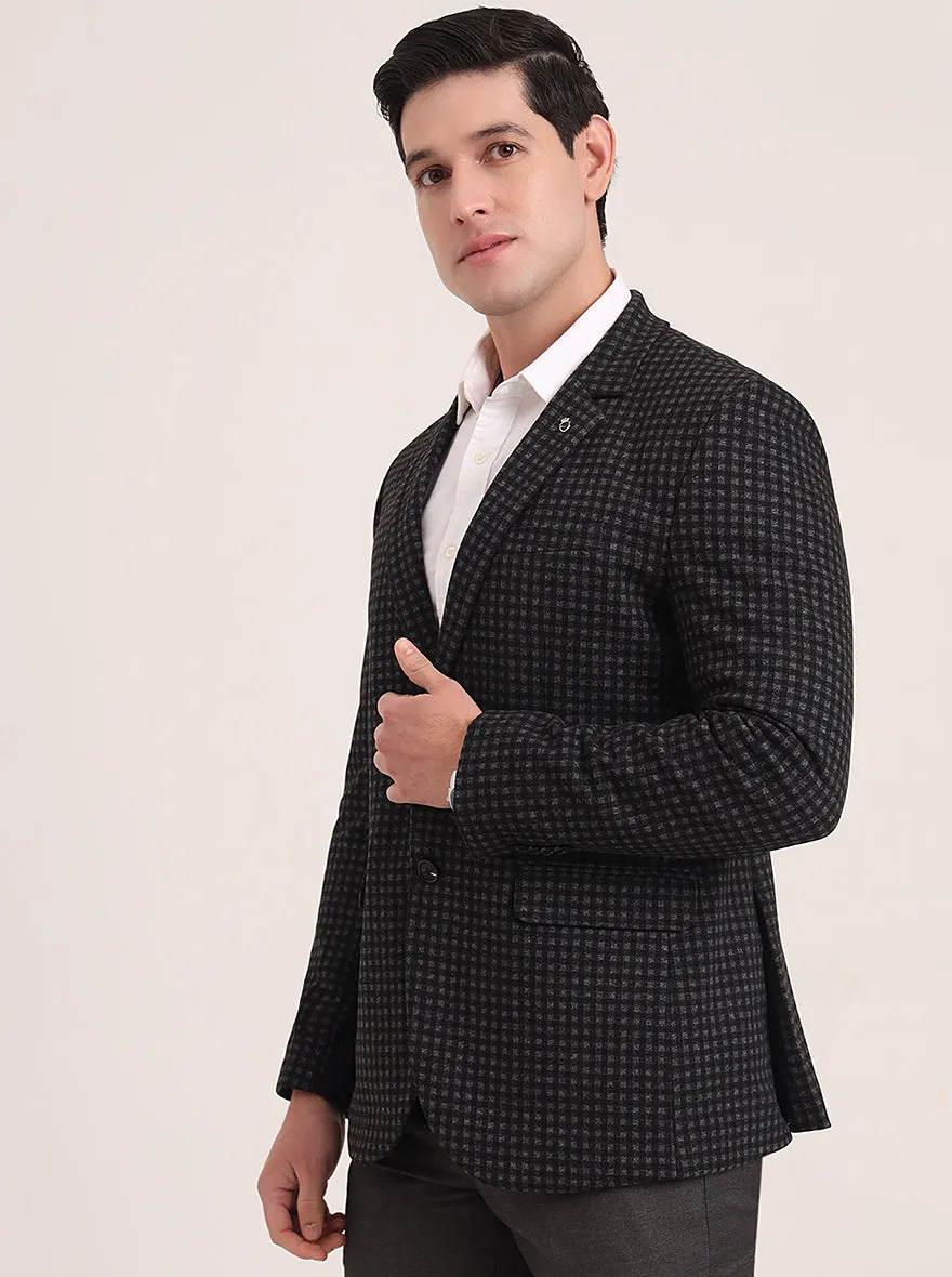 Grey Solid Regular Fit Blazer | JB Studio