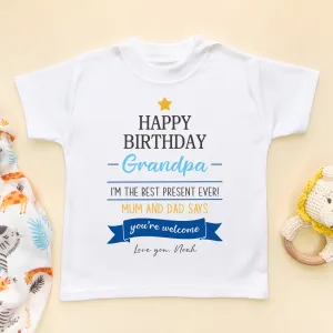 Happy Birthday Grandpa Quote (Boy) Personalised Toddler & Kids T Shirt