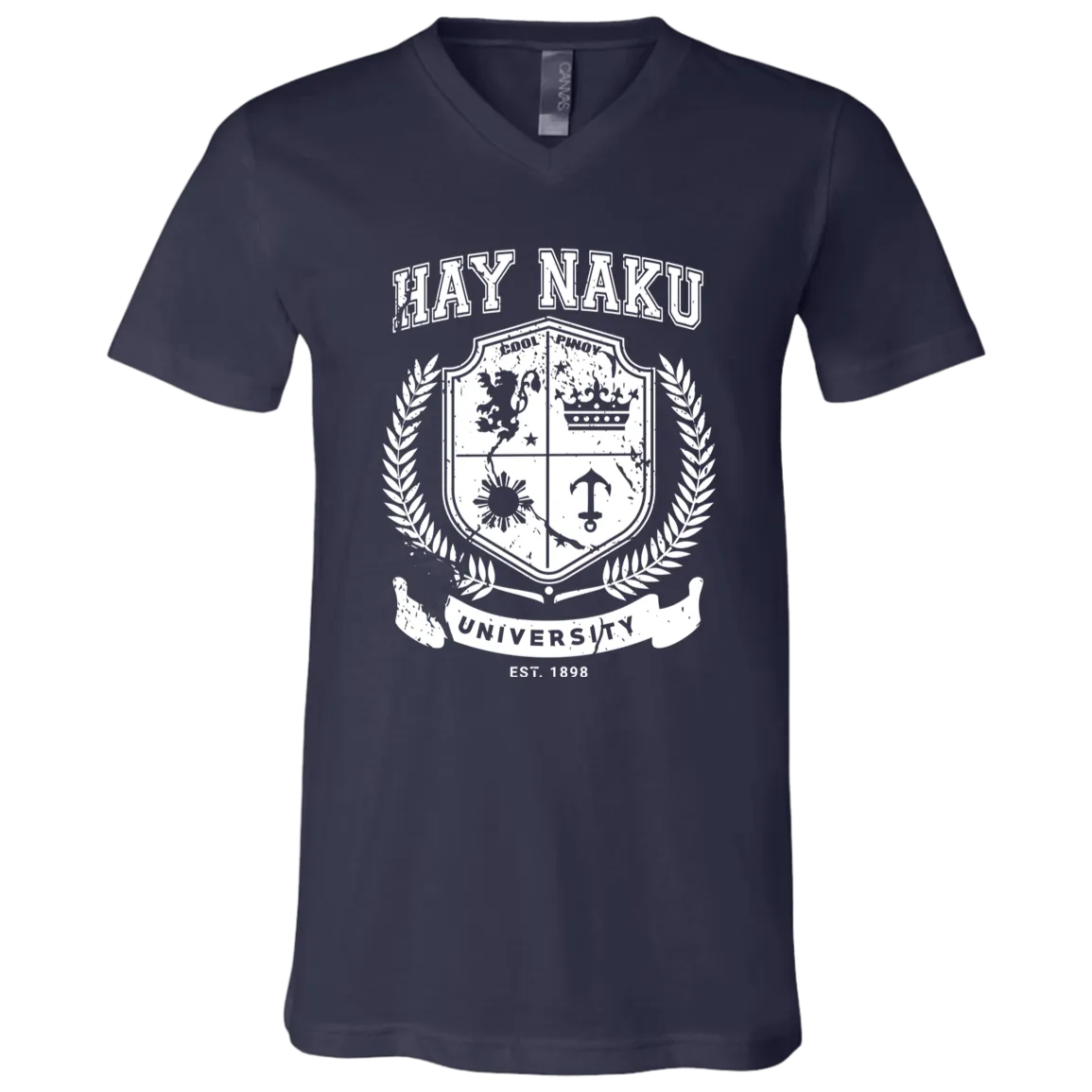 Hay Naku University Distressed CP Unisex Jersey V-Neck T-Shirt