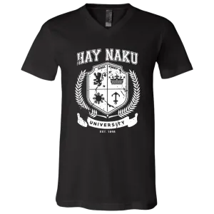 Hay Naku University Distressed CP Unisex Jersey V-Neck T-Shirt