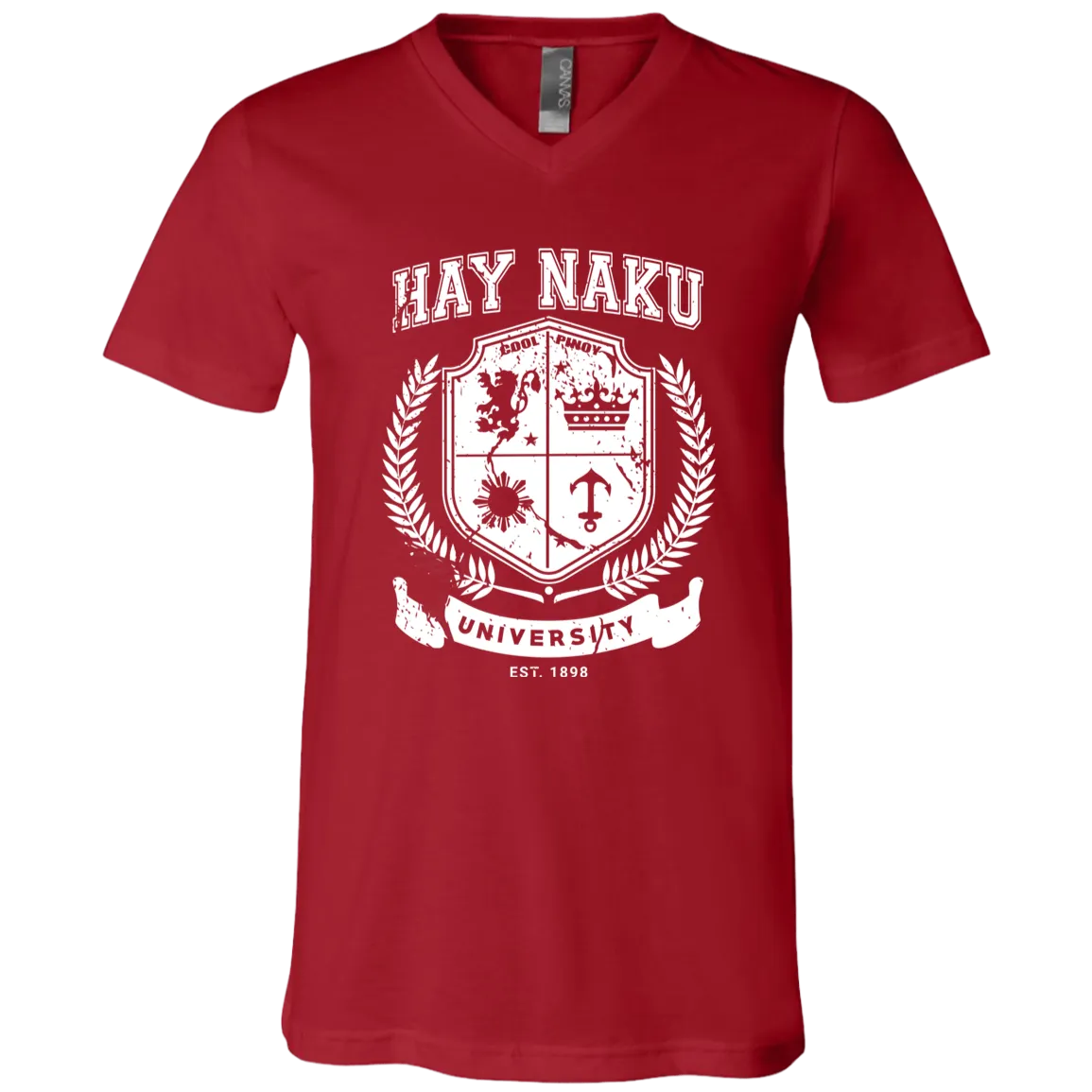 Hay Naku University Distressed CP Unisex Jersey V-Neck T-Shirt