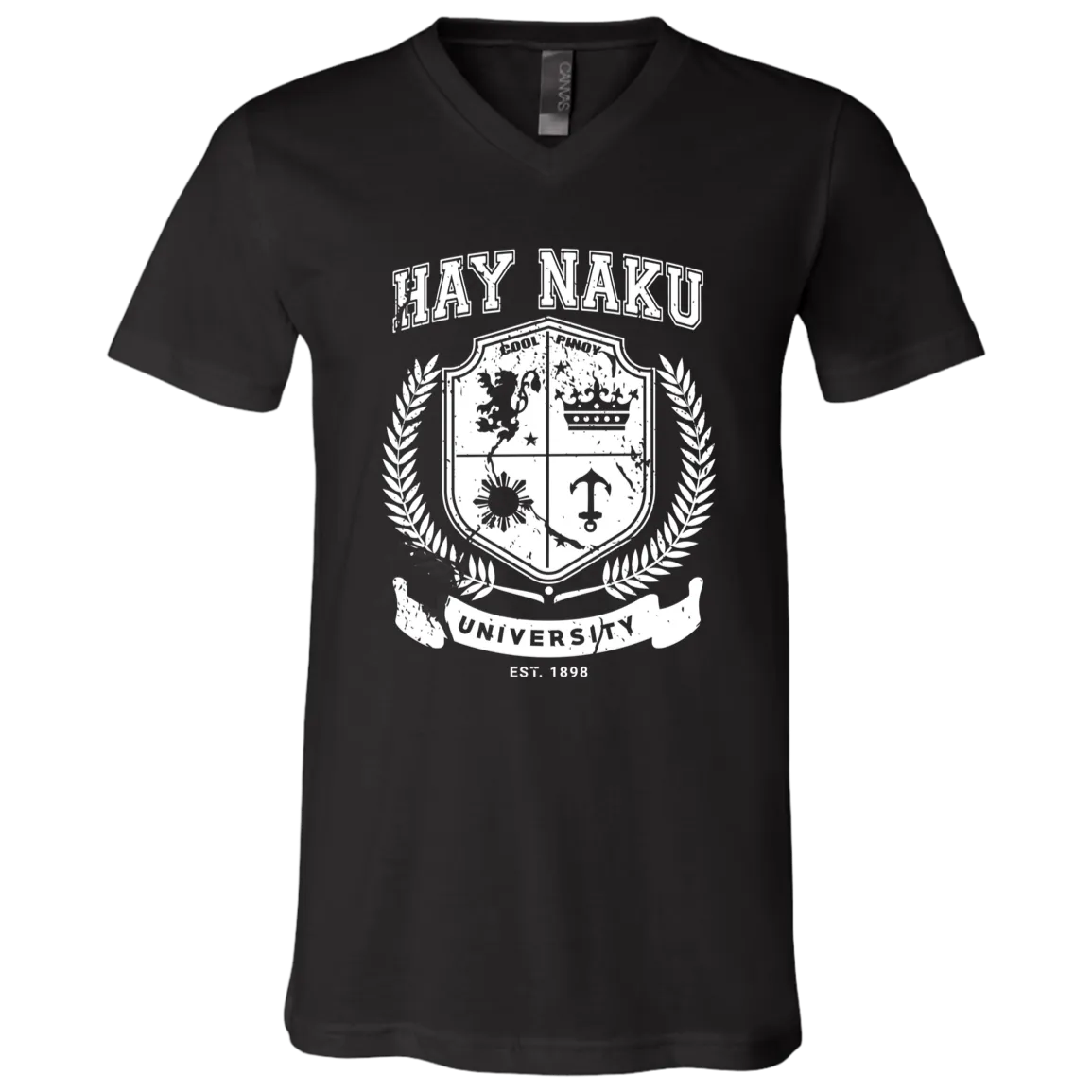 Hay Naku University Distressed CP Unisex Jersey V-Neck T-Shirt