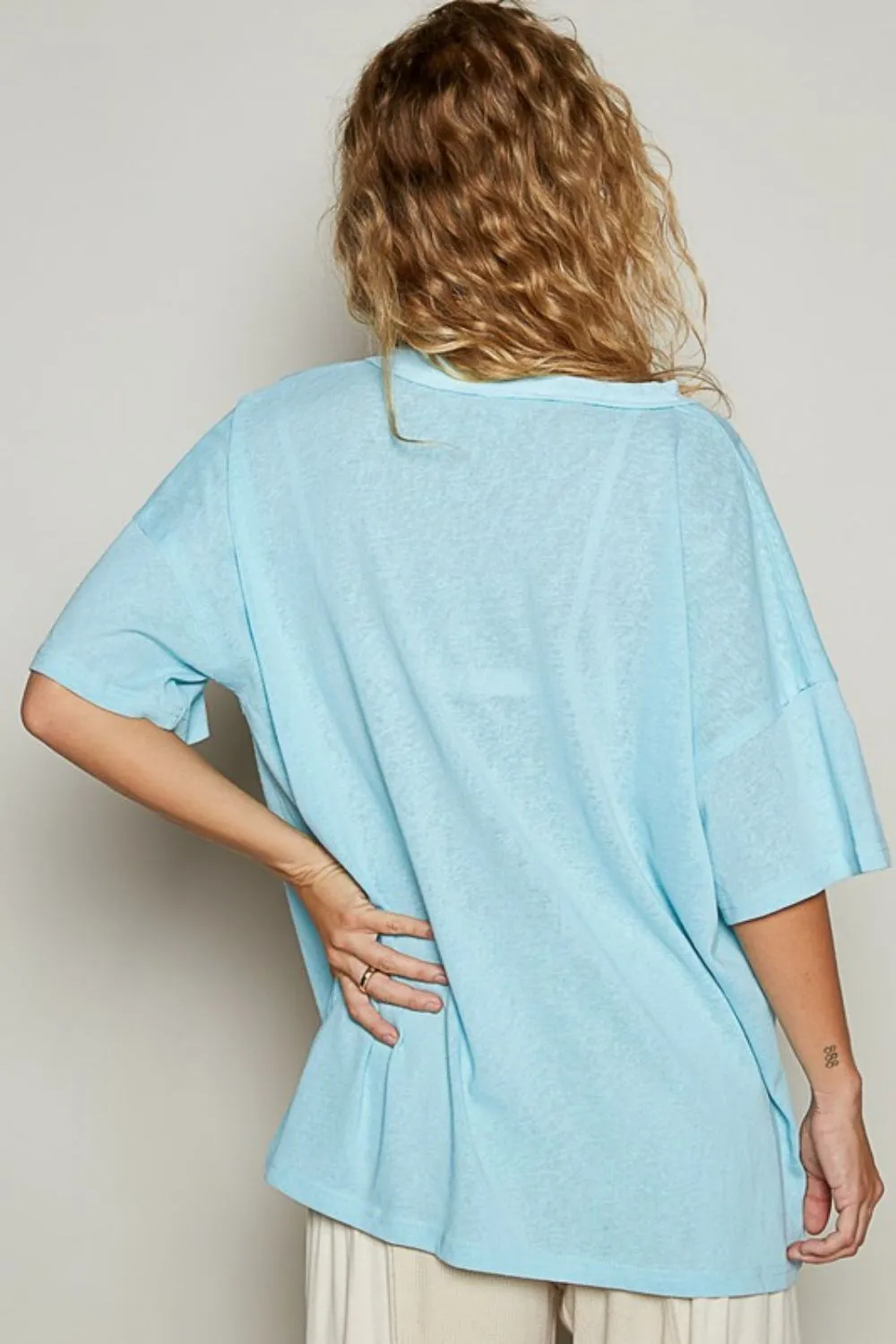 Hazel Blues® |  POL V-Neck Half Sleeve T-Shirt