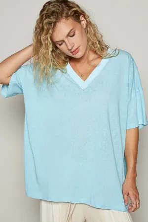 Hazel Blues® |  POL V-Neck Half Sleeve T-Shirt