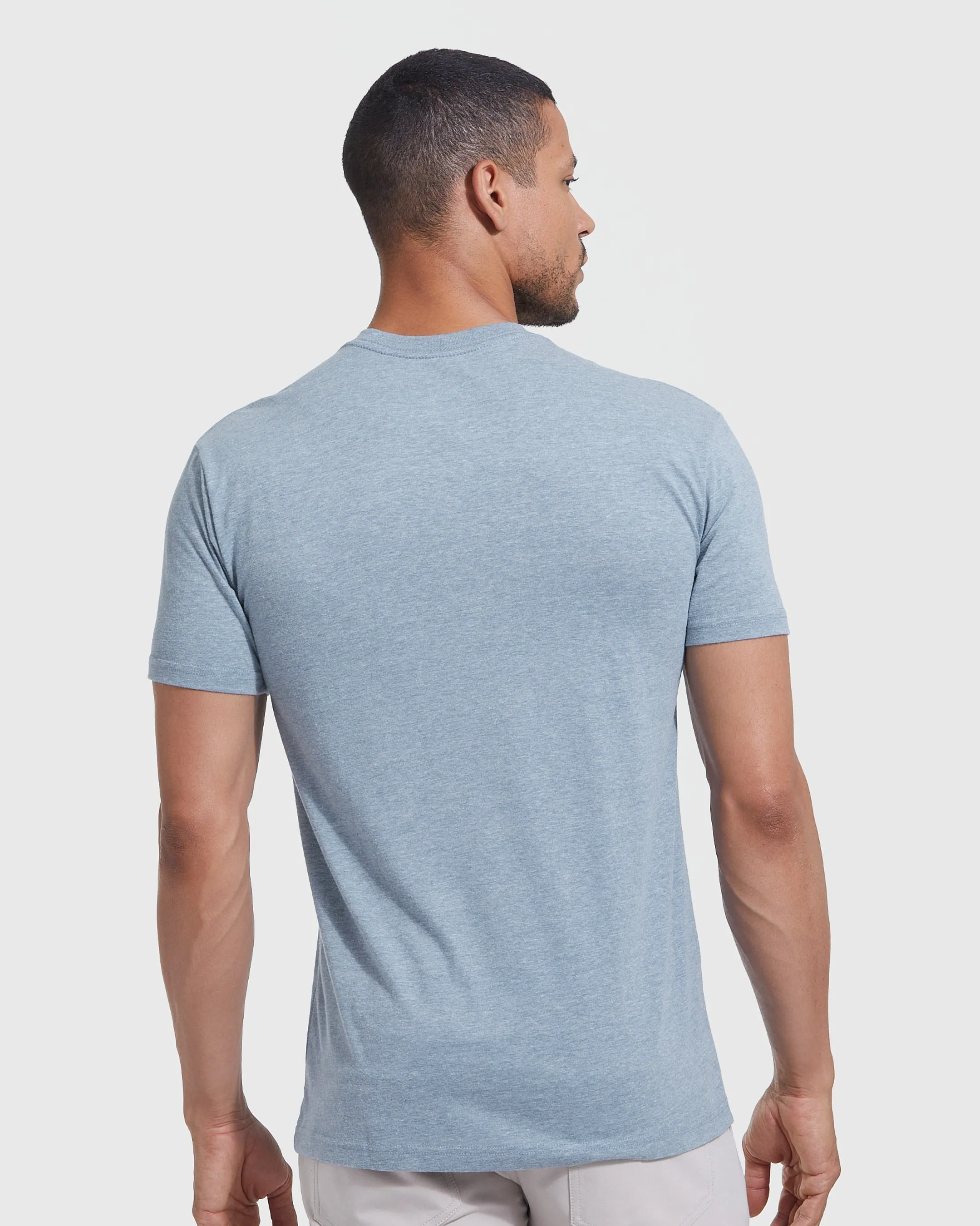 Heather Indigo Short Sleeve Crew Neck Tee