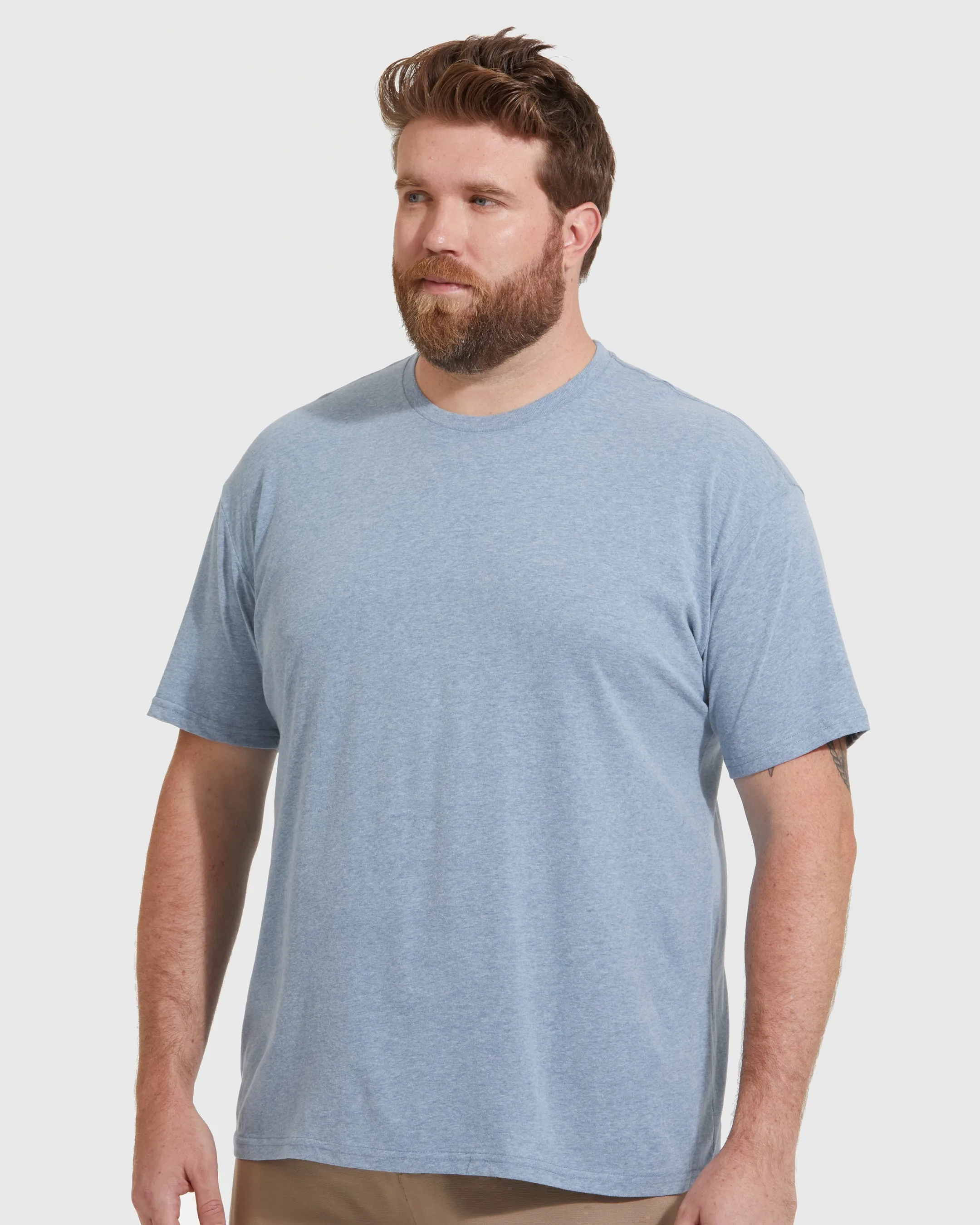 Heather Indigo Short Sleeve Crew Neck Tee
