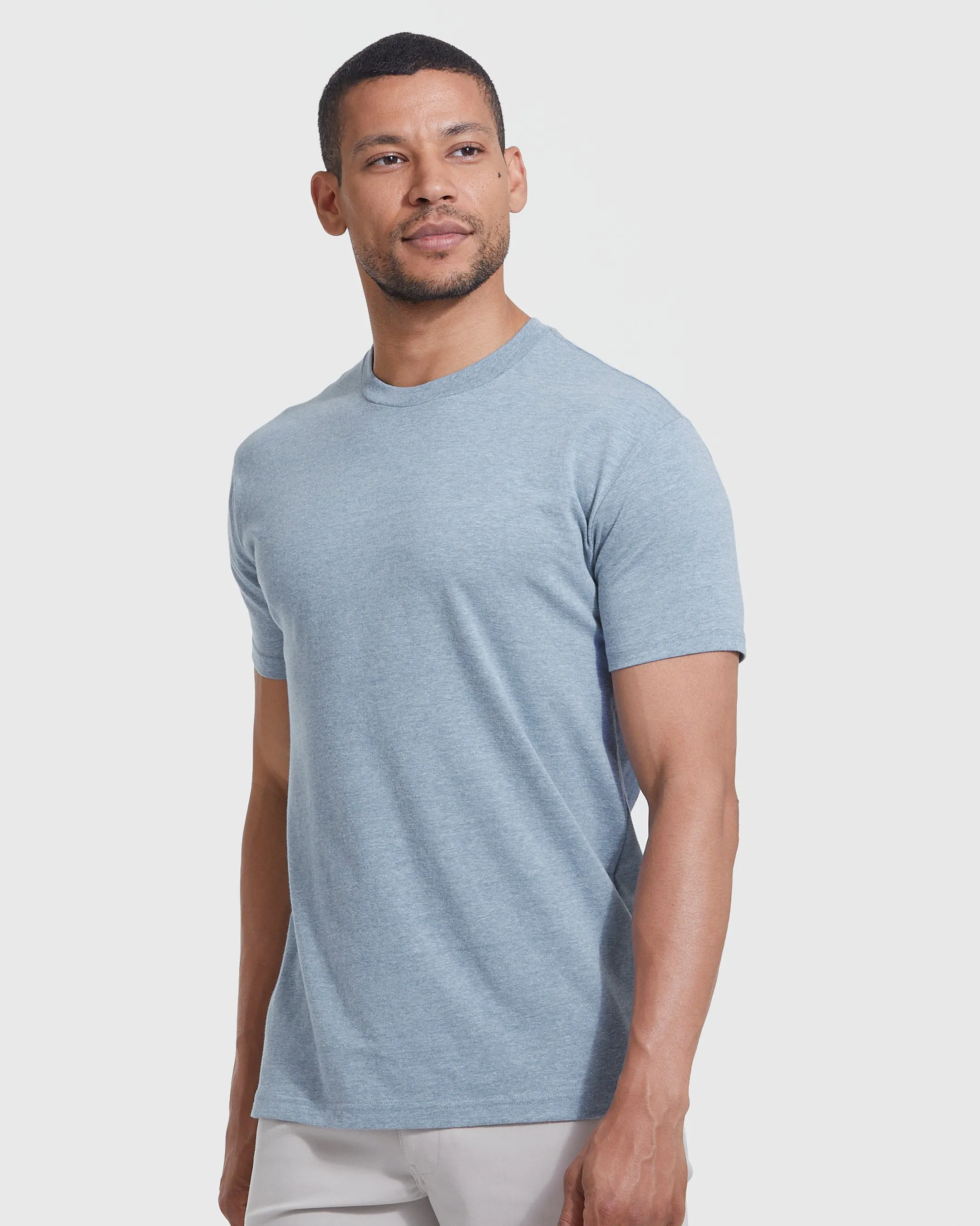 Heather Indigo Short Sleeve Crew Neck Tee