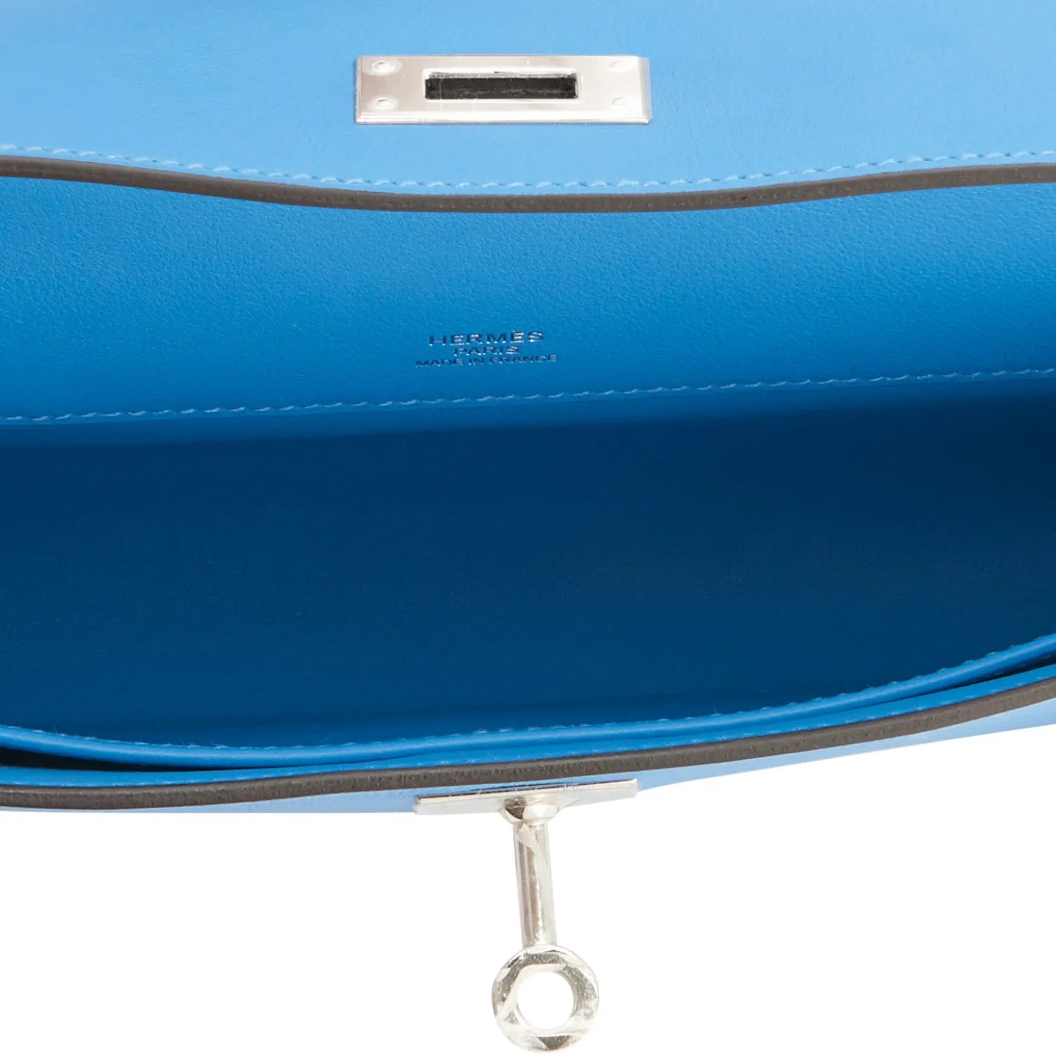Hermes Blue Paradise Kelly Cut Clutch Bag