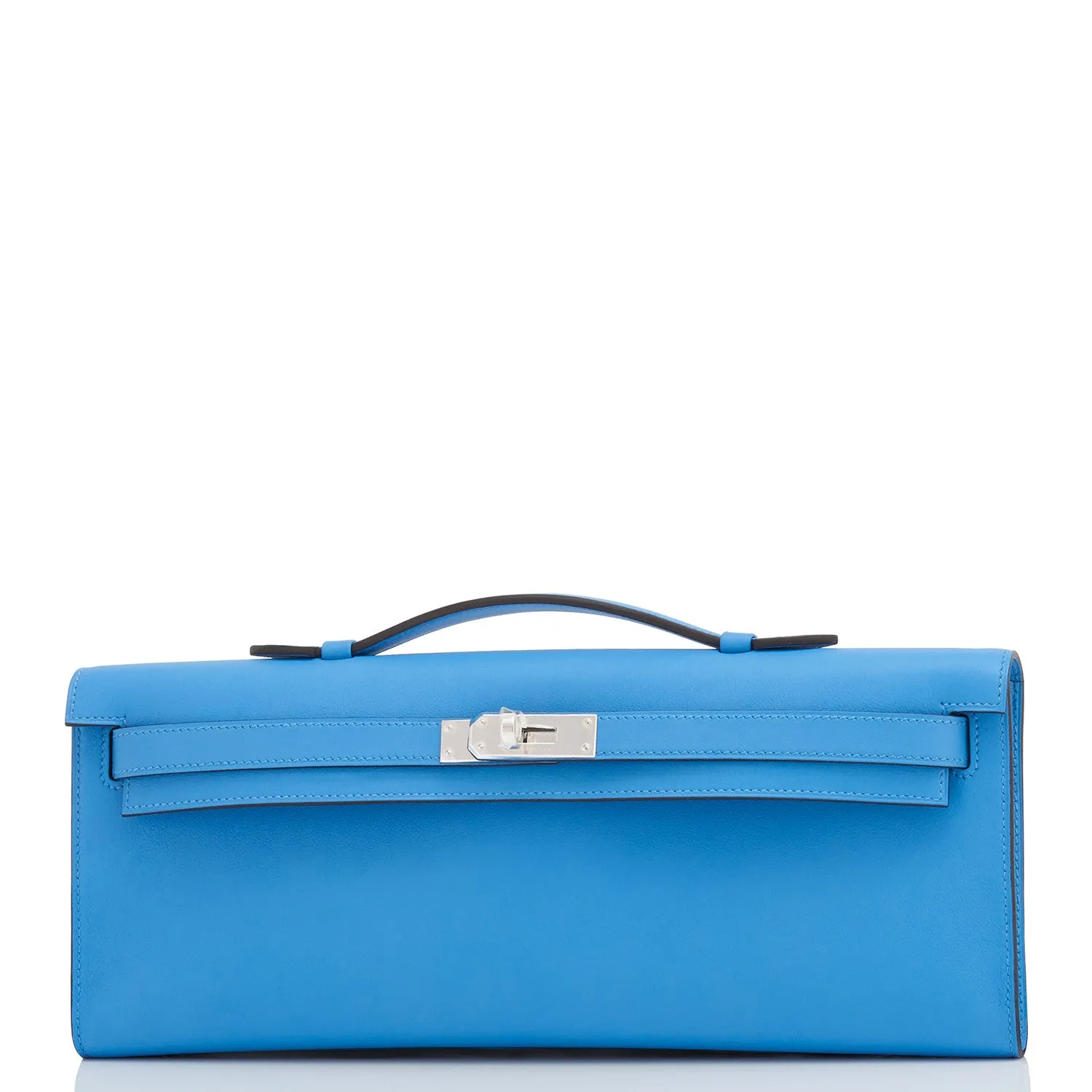 Hermes Blue Paradise Kelly Cut Clutch Bag