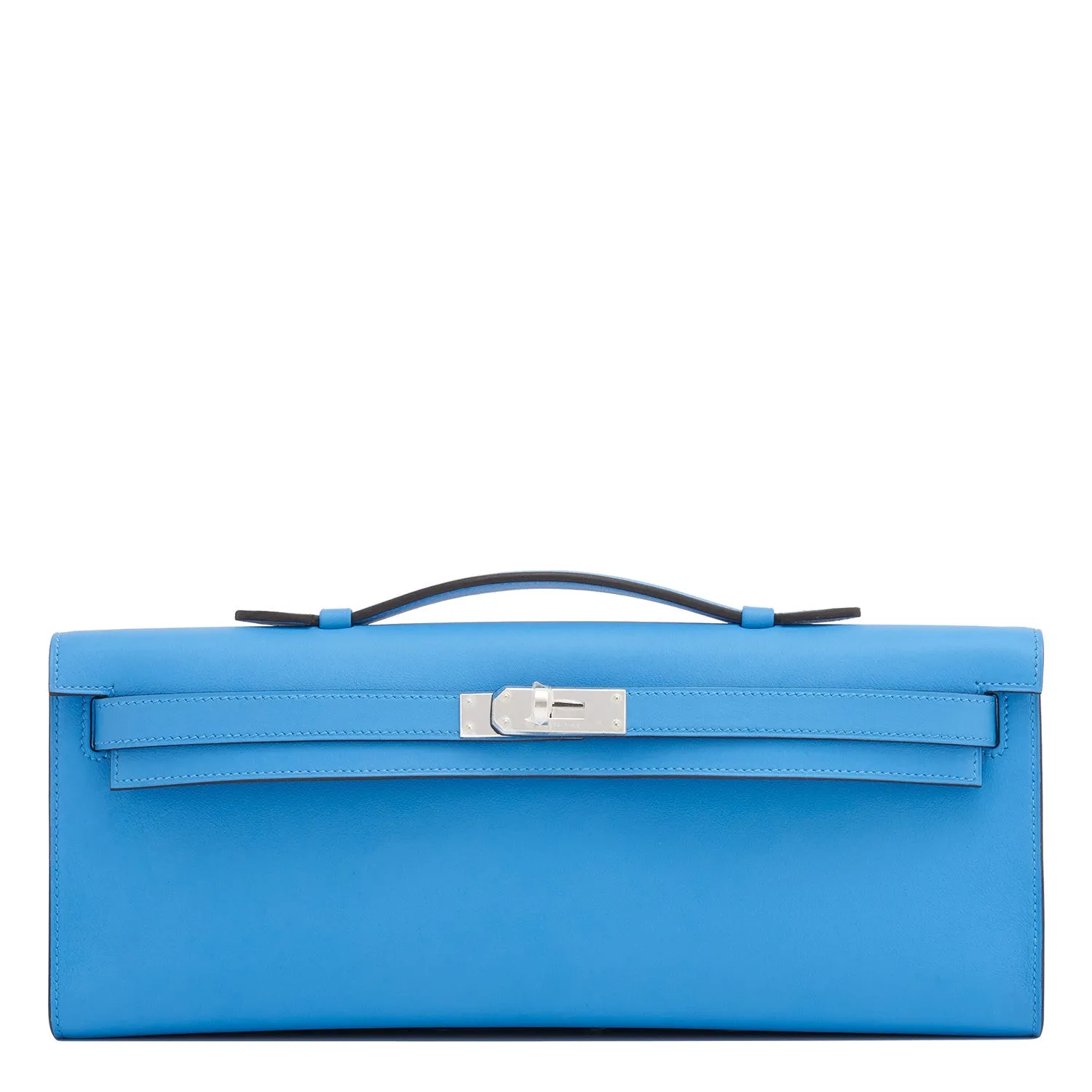 Hermes Blue Paradise Kelly Cut Clutch Bag