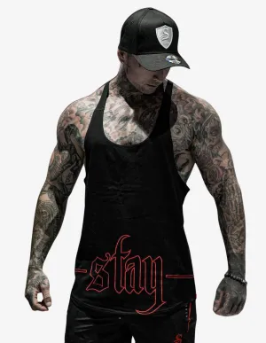 HOLLOW T-BACK - gym singlet tanktop - Black/Red