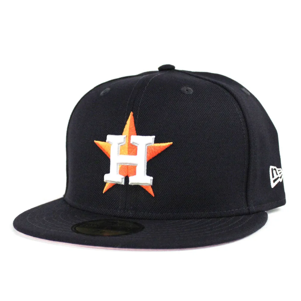 Houston Astros New Era 59Fifty Fitted Hat (Team Color Pink Under Brim)