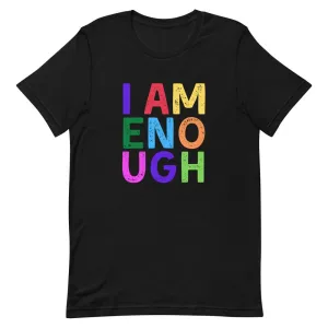 I AM ENOUGH COLOR BLOCK Inspirational Mental Health T-Shirt for Women
