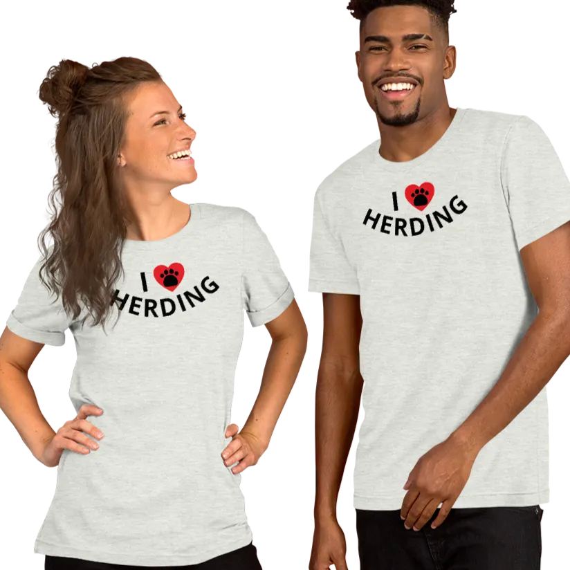I Heart w/ Paw Herding T-Shirts - Light