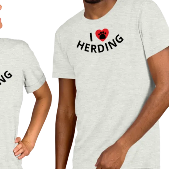 I Heart w/ Paw Herding T-Shirts - Light