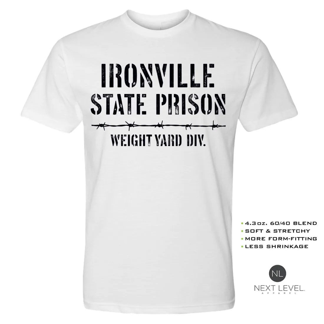 Ironville STATE PRISON Soft-Blend Fitted Gym T-shirt
