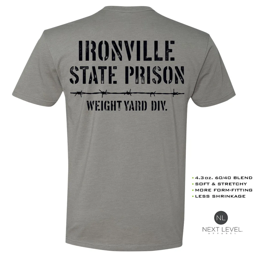 Ironville STATE PRISON Soft-Blend Fitted Gym T-shirt