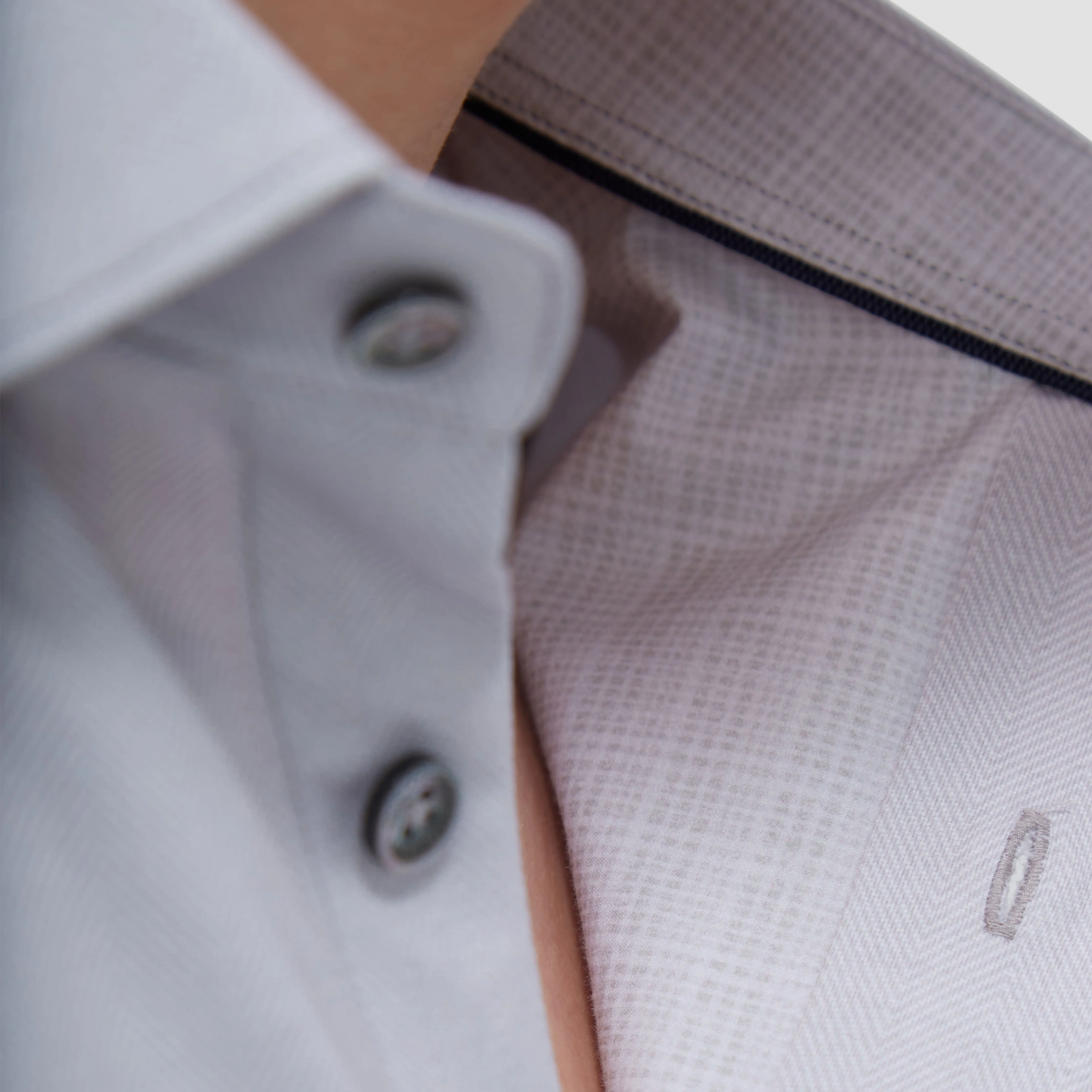 Jimmy Double Sided Herringbone/Check OoohCotton Shirt