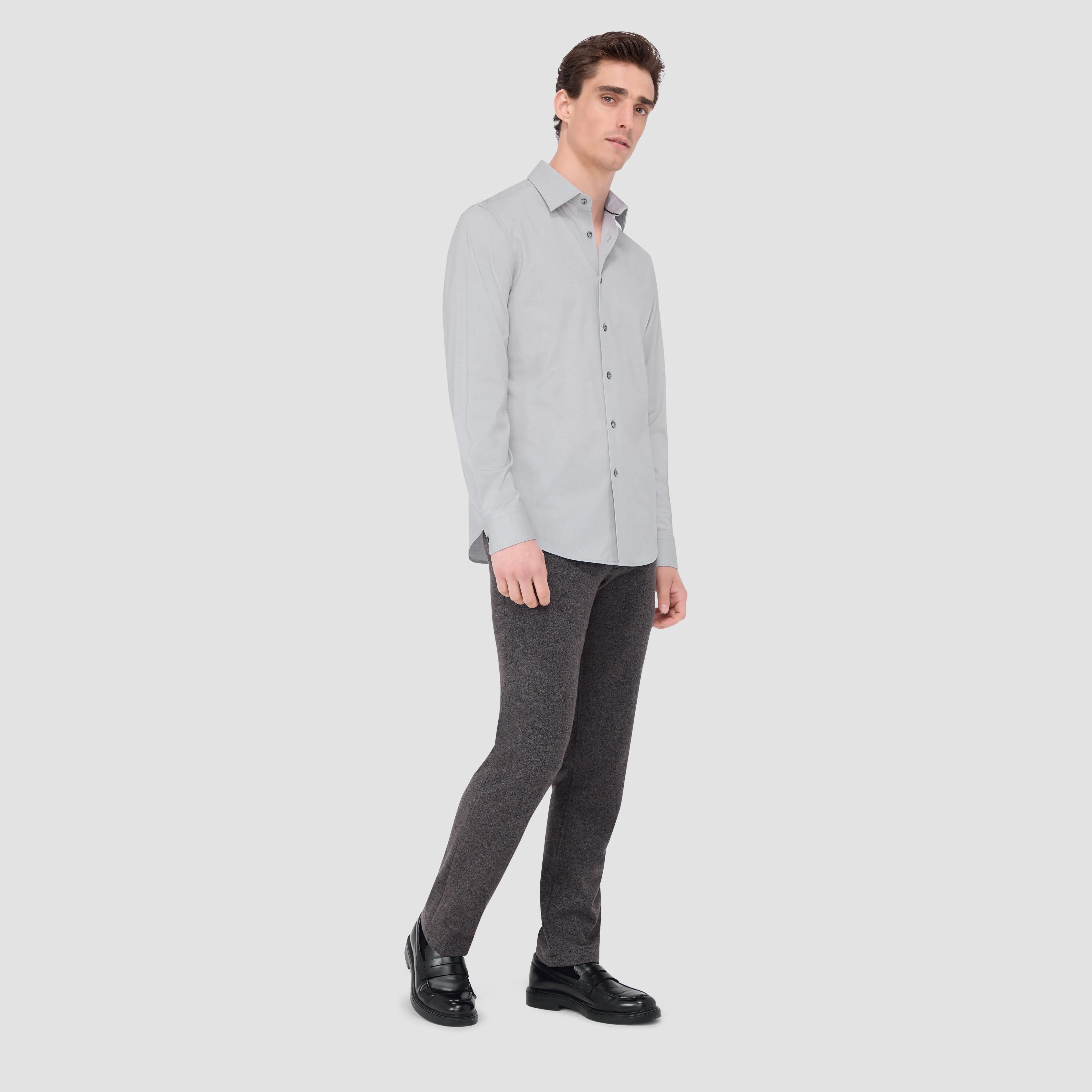 Jimmy Double Sided Herringbone/Check OoohCotton Shirt