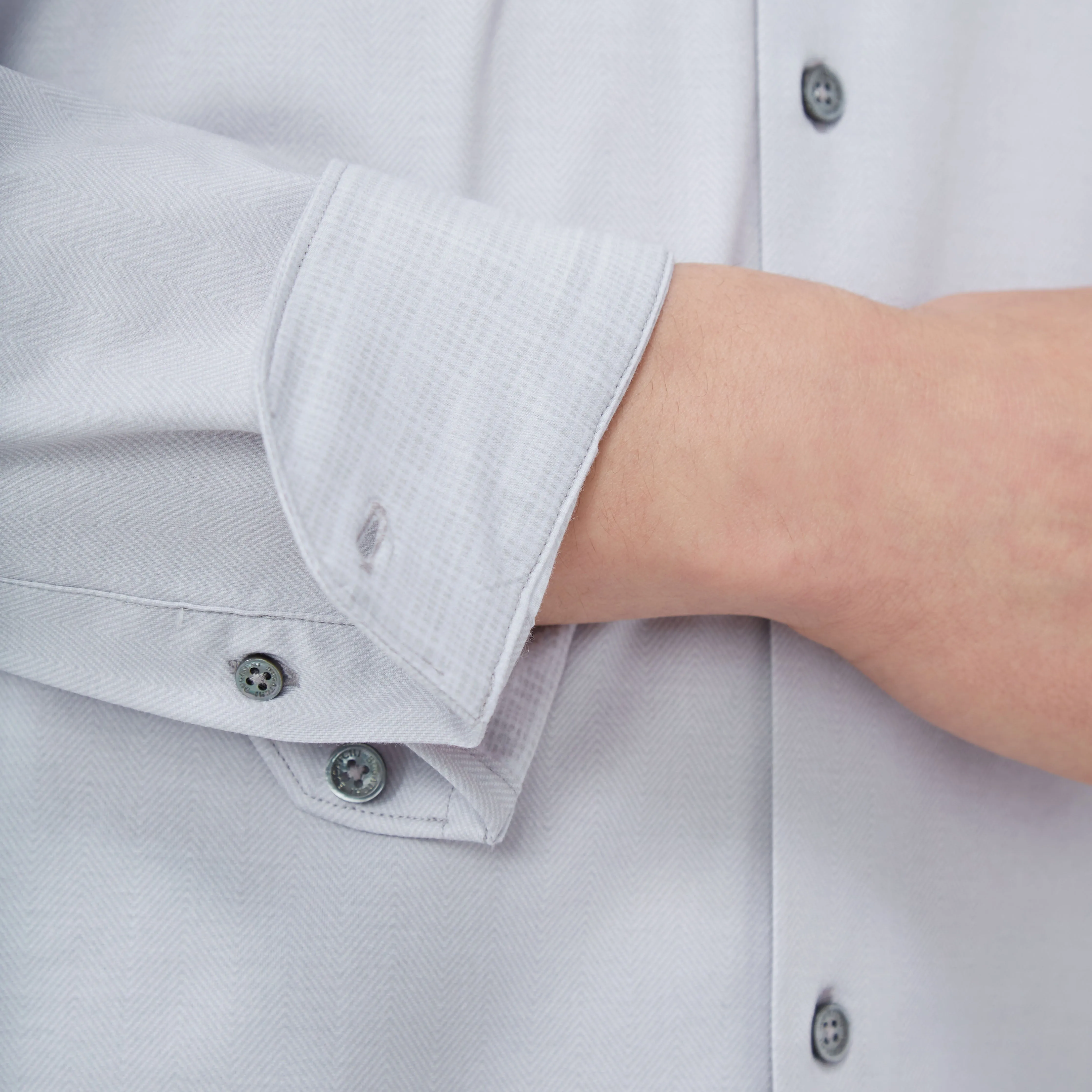 Jimmy Double Sided Herringbone/Check OoohCotton Shirt