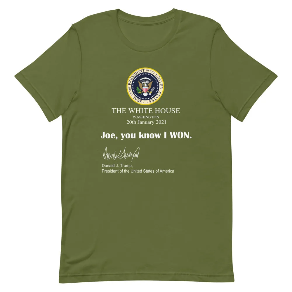 Joe You know I won! Short-Sleeve Unisex T-Shirt