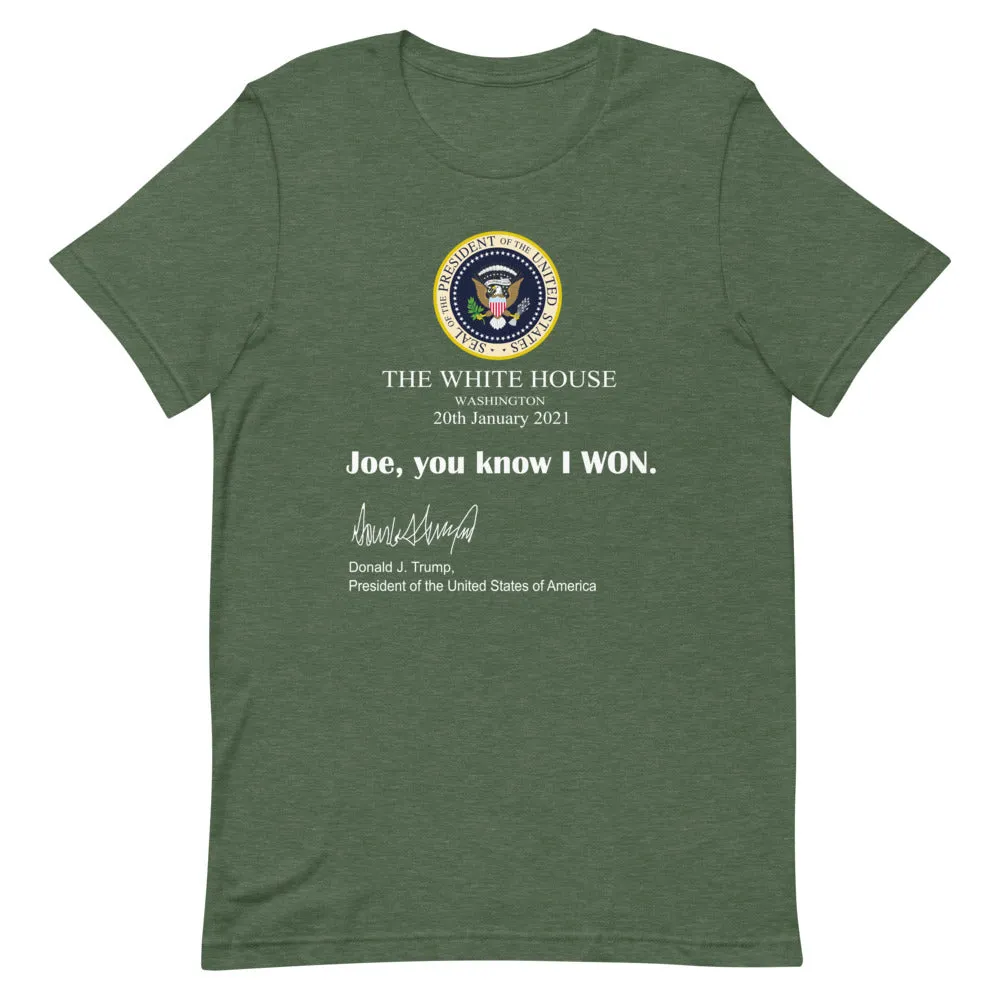 Joe You know I won! Short-Sleeve Unisex T-Shirt