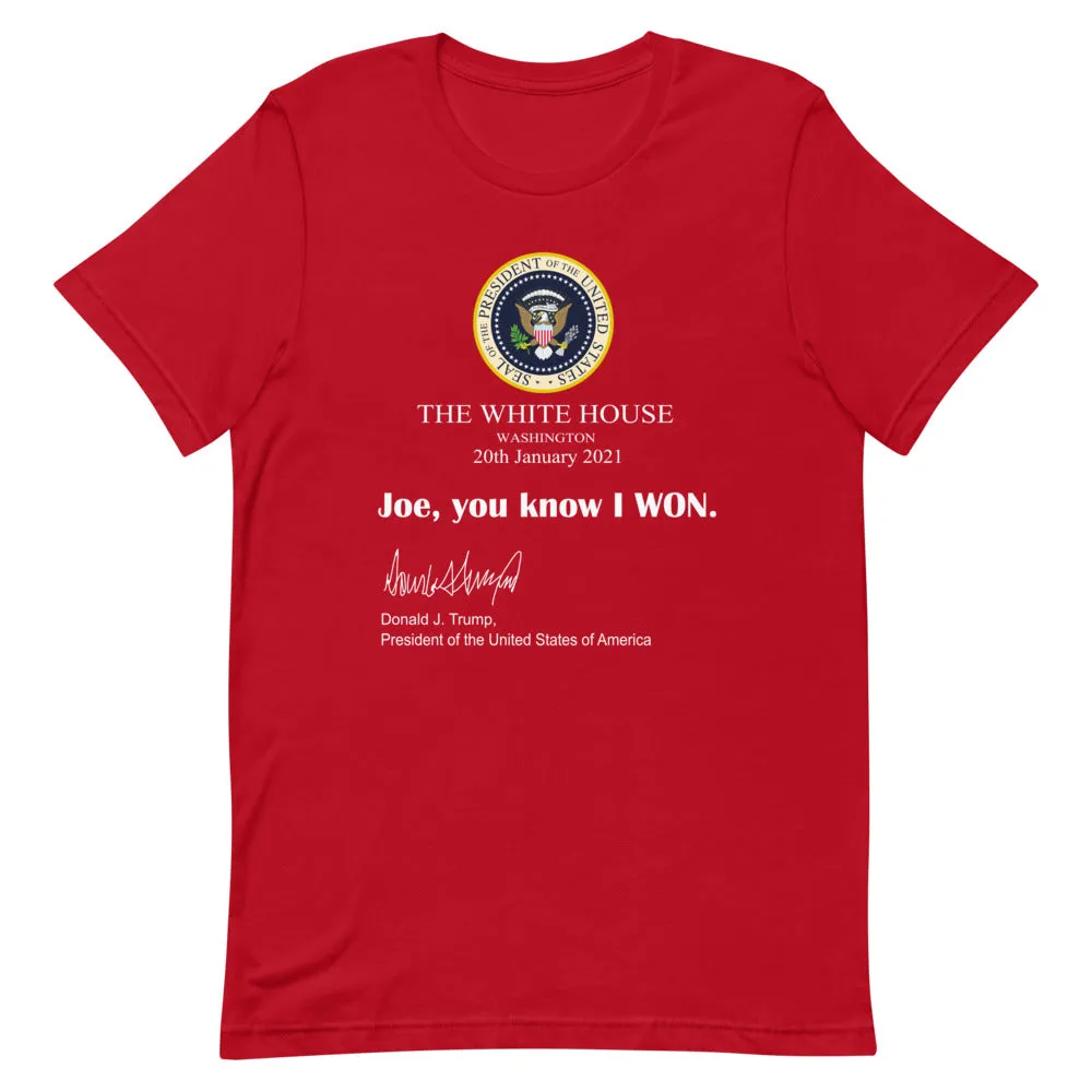 Joe You know I won! Short-Sleeve Unisex T-Shirt