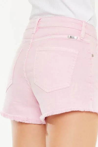 Julie Kancan Raw Hem High Waist Denim Shorts