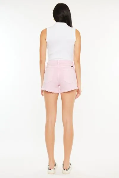 Julie Kancan Raw Hem High Waist Denim Shorts