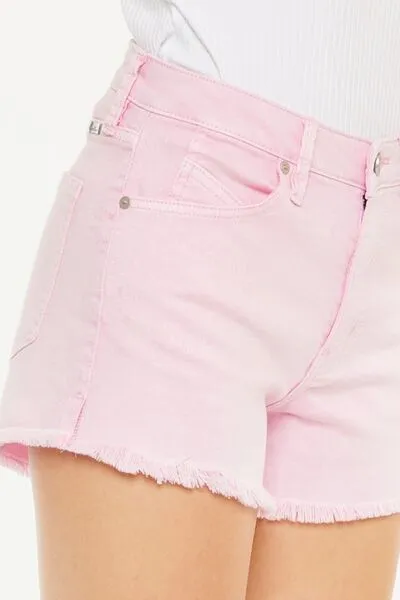 Julie Kancan Raw Hem High Waist Denim Shorts