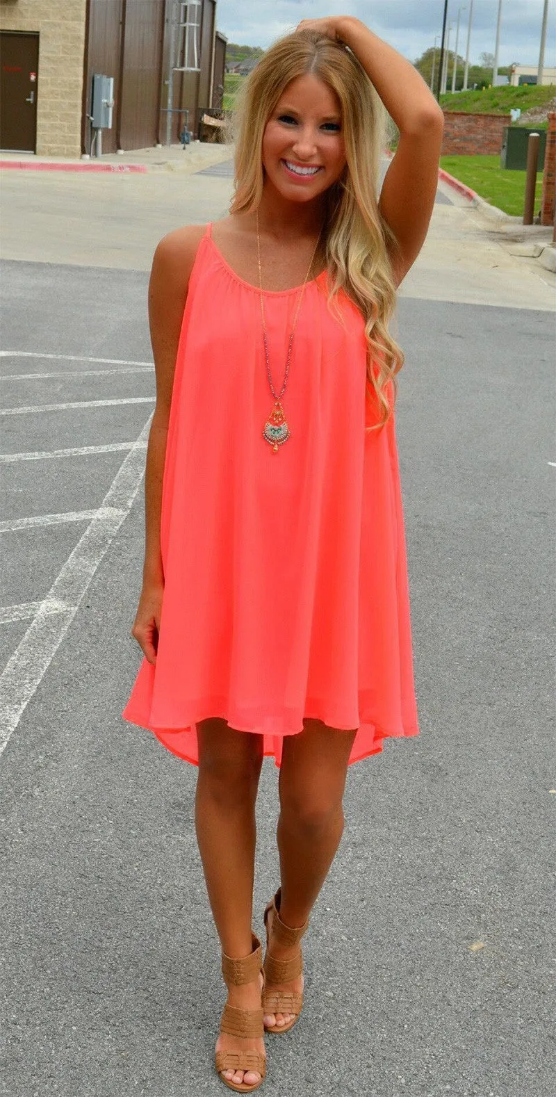 Julie Lawrence Chiffon Baby Doll Dress