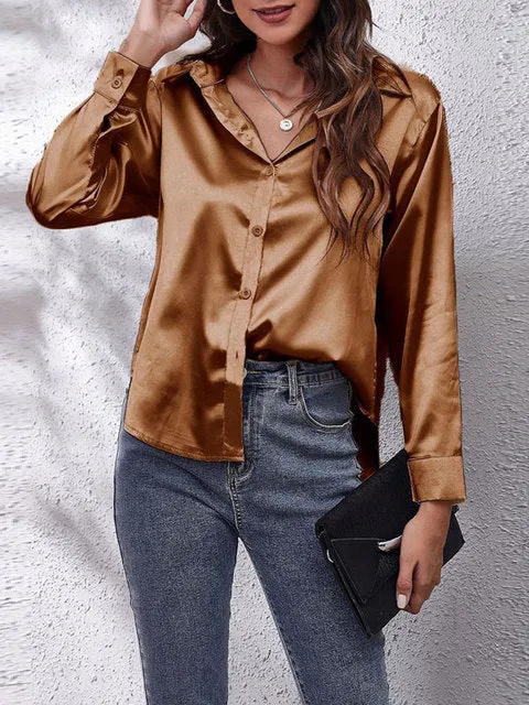 Karin | Silky Long Sleeve Women's Blouse