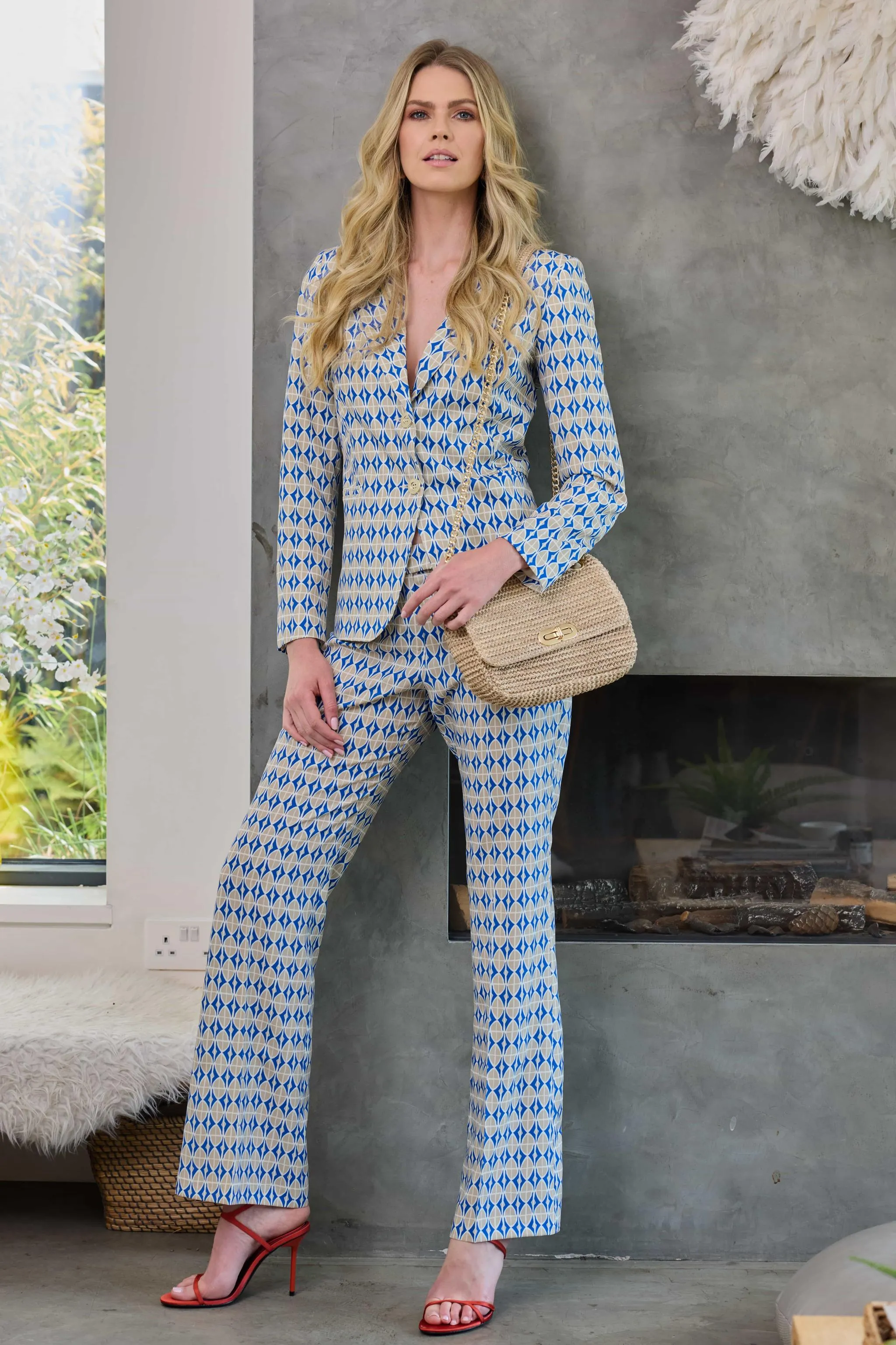 Kate Cooper Single Breasted Oval Graphic Blazer Jacket KCS25117