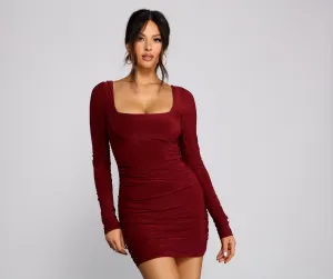 Keeping Knit Sultry Charming Long Sleeve Mini Dress