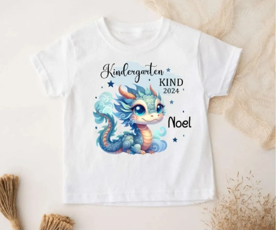 Kindergartenkind T-Shirt Pirat Drache personalisiert Kita Kind Jungen Kindergarten Start