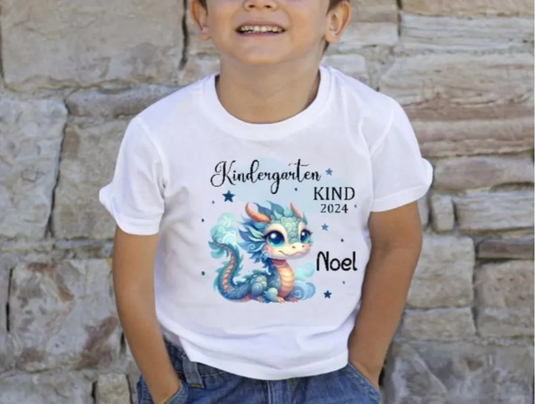 Kindergartenkind T-Shirt Pirat Drache personalisiert Kita Kind Jungen Kindergarten Start