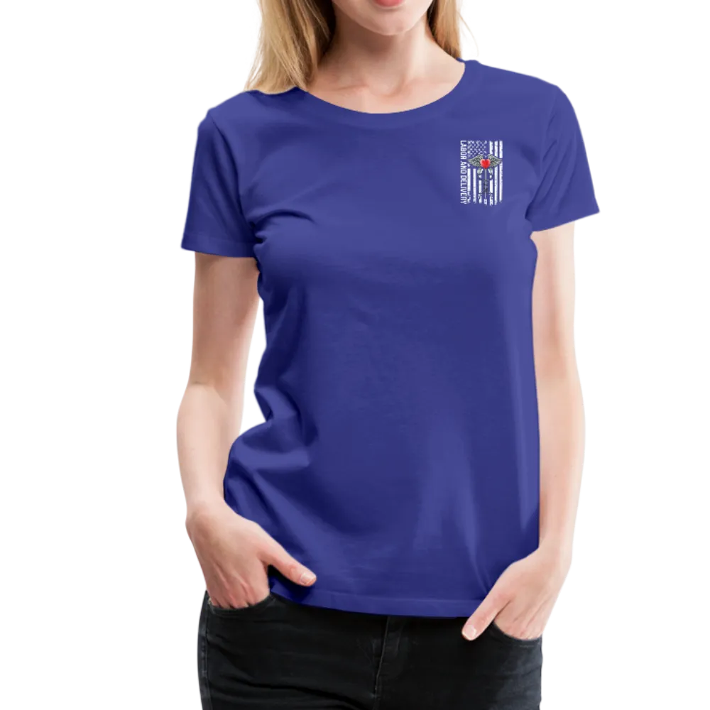 Labor and Delivery Caduceus Stethoscope Heart Women’s Premium T-Shirt (CK1820)