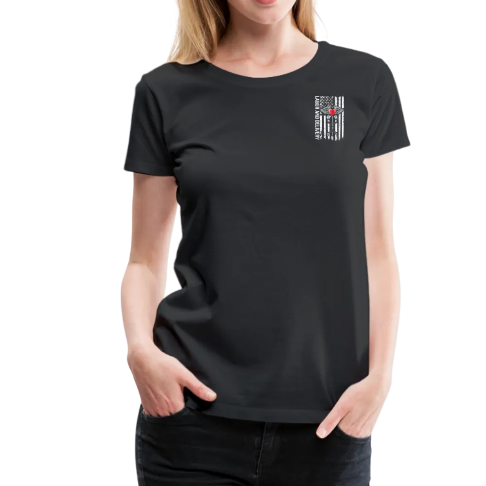 Labor and Delivery Caduceus Stethoscope Heart Women’s Premium T-Shirt (CK1820)