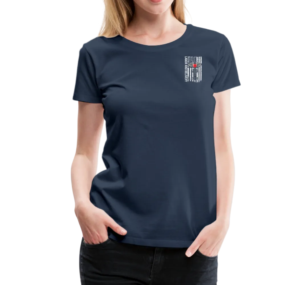 Labor and Delivery Caduceus Stethoscope Heart Women’s Premium T-Shirt (CK1820)
