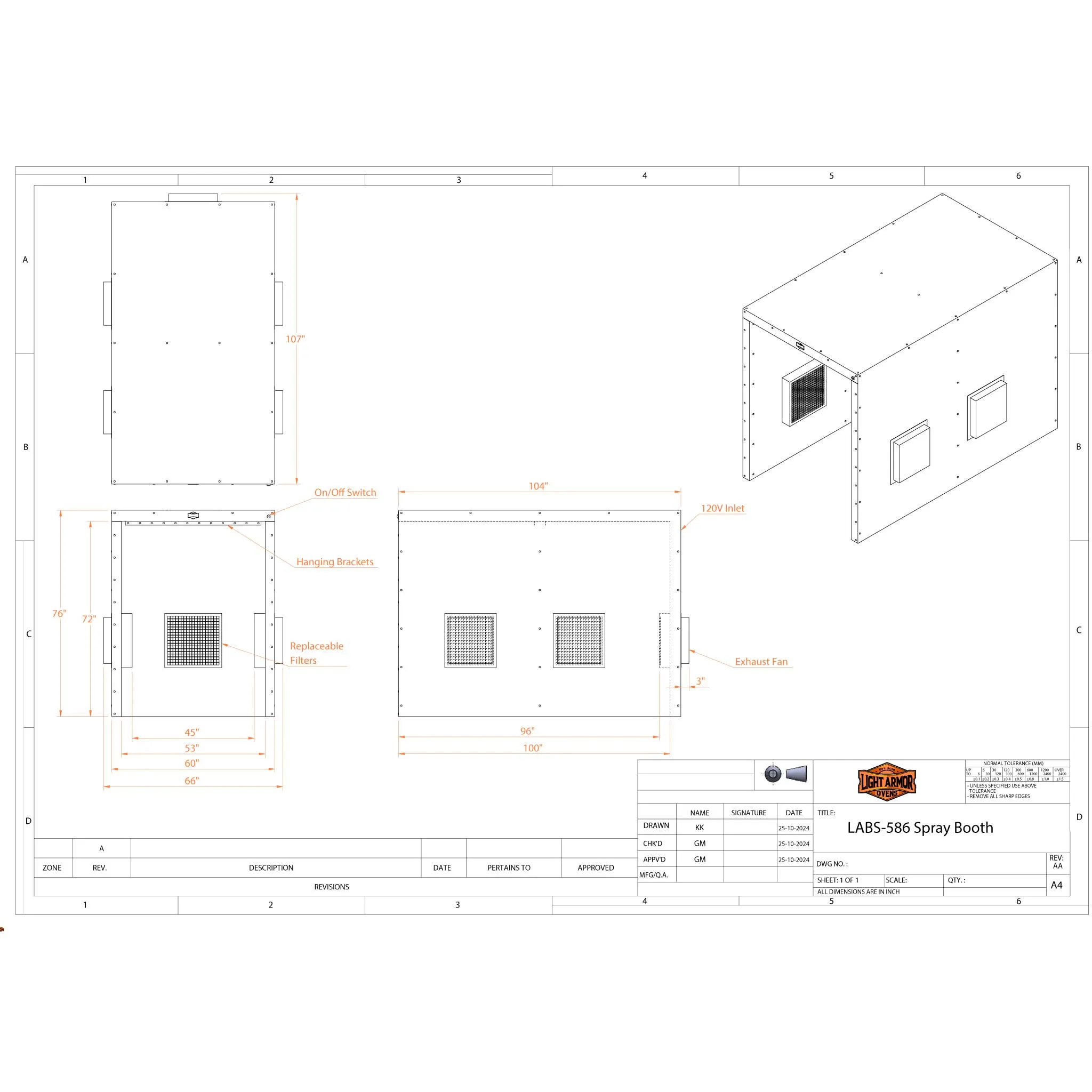 LABS-586 Spray Booth (5 x 8 x 6)