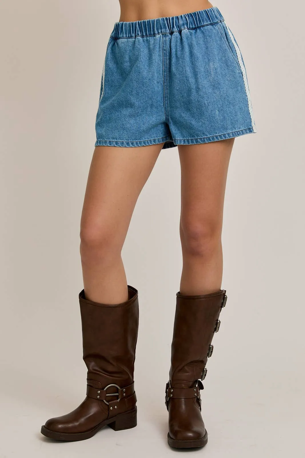 Lacy Denim Shorts