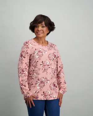 Ladies Long Sleeve Csew Top - Mink