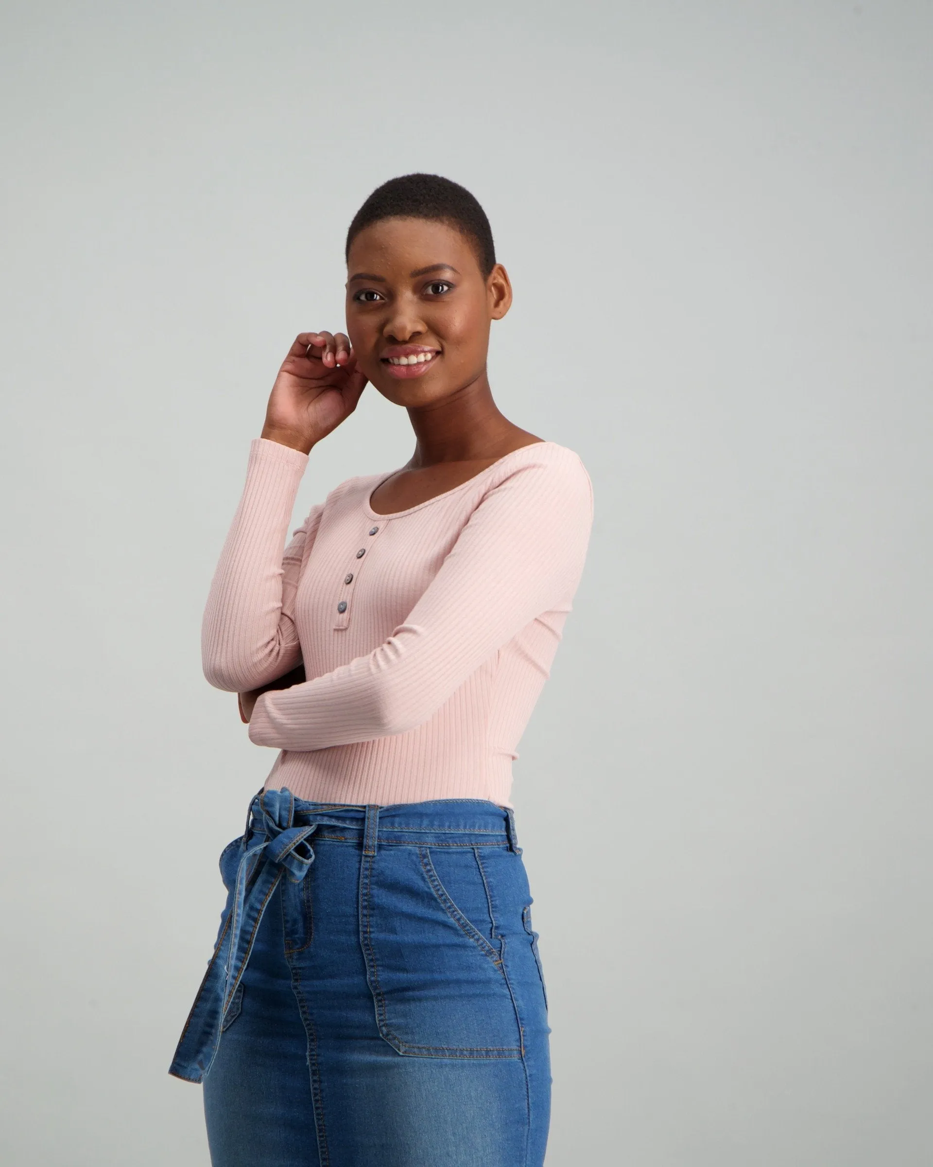 Ladies Rib Bodysuit - Pink