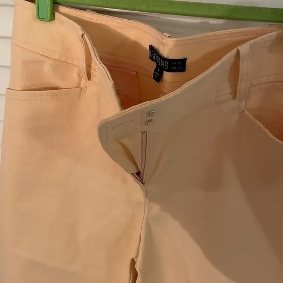 Lafayette 148 New York Bermuda Cantaloupe Melon Color Slit Pocket Shorts