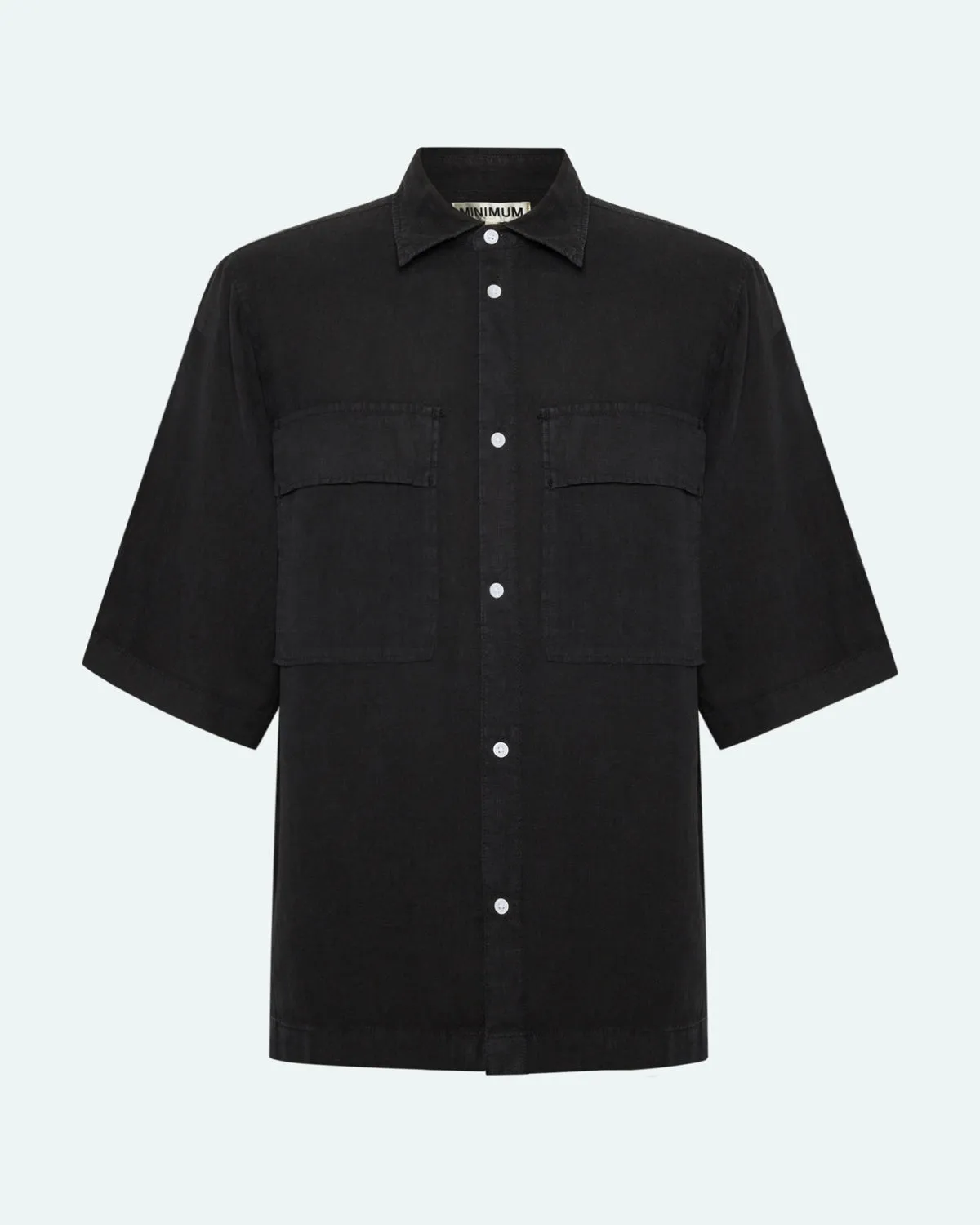 Lando short sleeved linen shirt 4115 - Caviar