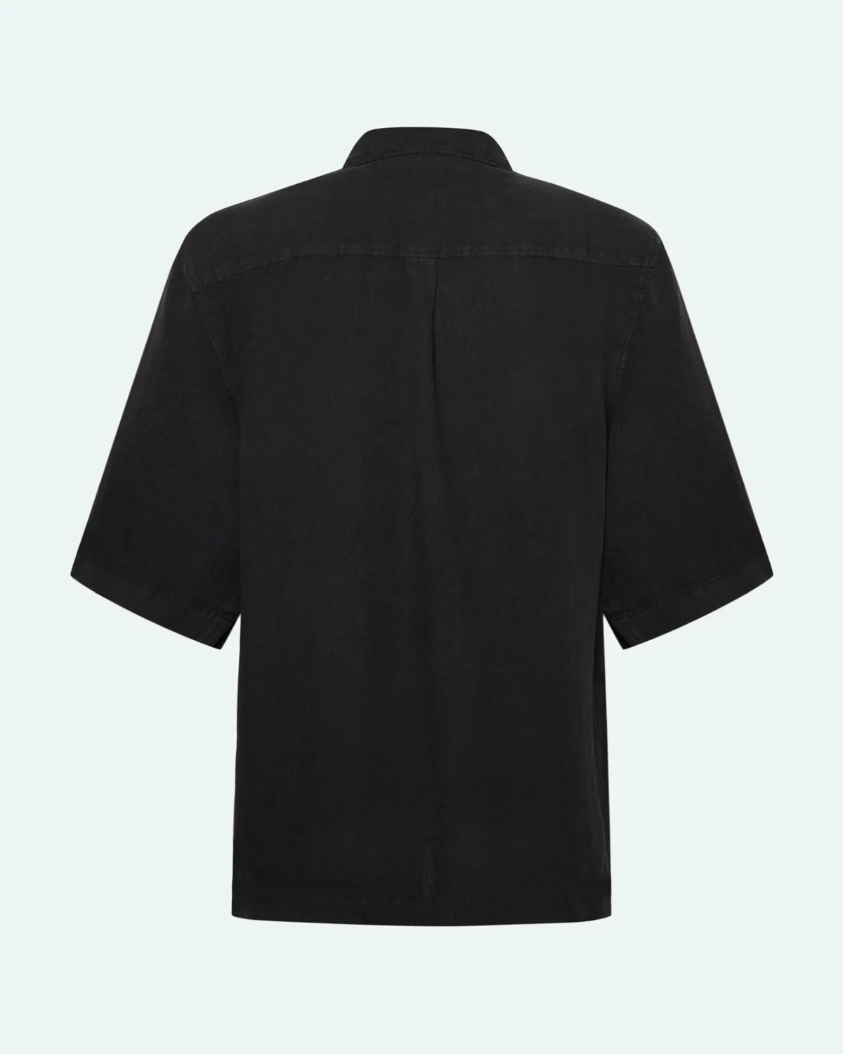 Lando short sleeved linen shirt 4115 - Caviar
